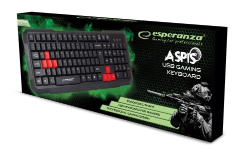 Esperanza Klawiatura przewodowa dla graczy Usb Aspis Czerwona Esperanza Klawiatura przewodowa dla graczy Usb Aspis Czerwona