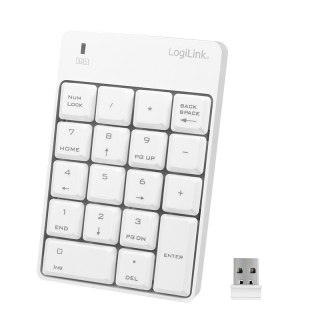 LogiLink Numeryczna klawiatura 2.4GHz, 18-klawiszy Biała