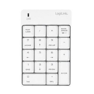 LogiLink Numeryczna klawiatura 2.4GHz, 18-klawiszy Biała