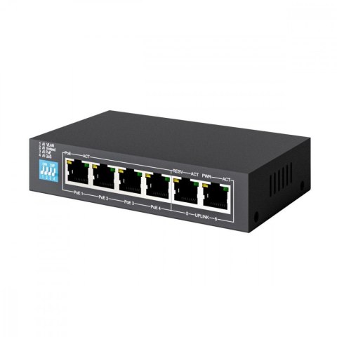 Extralink Przełącznik EUROS V2 6 portów POE SWITCH 4 porty 10-100MBPS POE + 2 porty UPLINK 802.3AF 60W