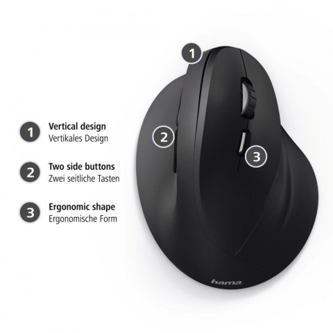 Hama Mysz przewodowa EMC-500 ergonomiczna Czarna Hama Mysz przewodowa EMC-500 ergonomiczna Czarna