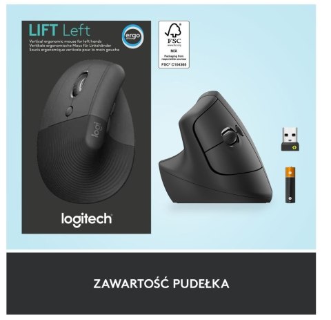 Logitech Mysz Lift Grafit dla leworęcznych 910-006474