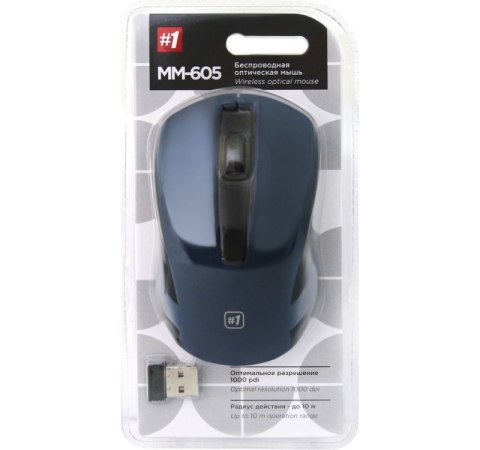 Defender Mysz bezprzewodowa optyczna DEFENDER MM-605 RF 1200dpi 3P, granatowa Defender Mysz bezprzewodowa optyczna DEFENDER MM-605 RF 1200dpi 3P, granatowa