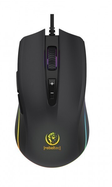 Rebeltec Mysz dla graczy przewodowa Predator Sensor SUNPLUS 190, rozdzielczość:800/1600/2400/4800/6400 DPI, 7 przycisków i rolka Rebeltec Mysz dla graczy przewodowa Predator Sensor SUNPLUS 190, rozdzielczość:800/1600/2400/4800/6400 DPI, 7 przycisków i rolka