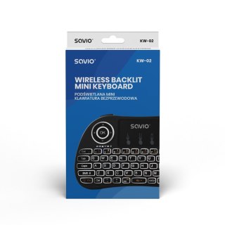 Savio Klawiatura podświetlana bezprzewodowa TV Box, Smart TV, konsole, PC, KW-02