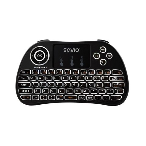 Savio Klawiatura podświetlana bezprzewodowa TV Box, Smart TV, konsole, PC, KW-02