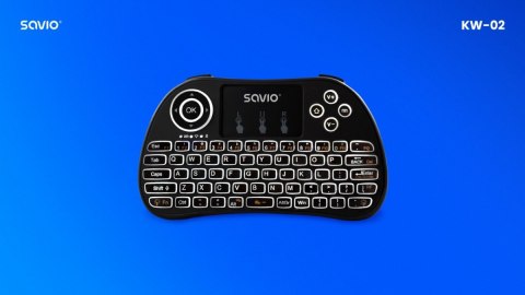 Savio Klawiatura podświetlana bezprzewodowa TV Box, Smart TV, konsole, PC, KW-02