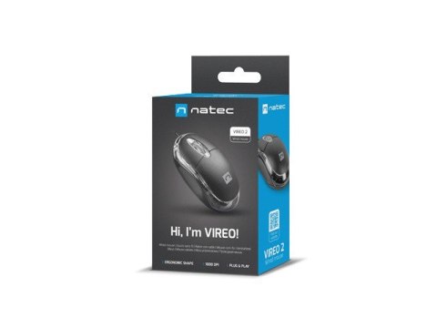 Natec Mysz Vireo 2 1000 DPI optyczna USB Czarna Natec Mysz Vireo 2 1000 DPI optyczna USB Czarna