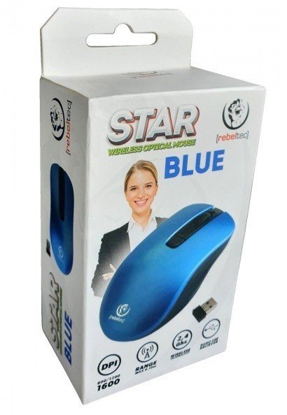 Rebeltec Mysz bezprzewodowa Rebeltec STAR blue 800/1000/1600 DPI Rebeltec Mysz bezprzewodowa Rebeltec STAR blue 800/1000/1600 DPI