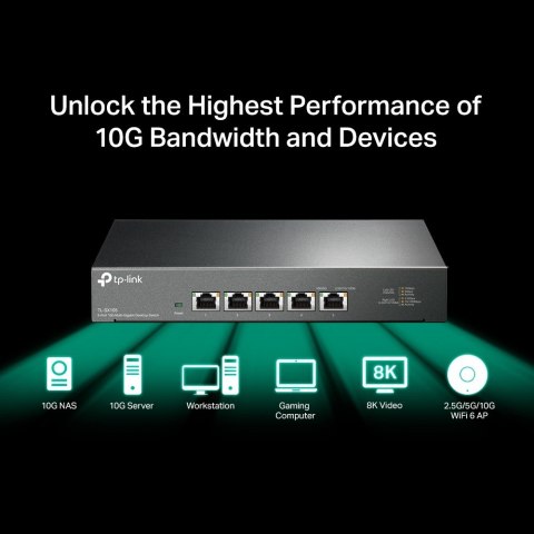 TP-LINK Przełącznik SX105 Switch Desktop 5x10GE TP-LINK Przełącznik SX105 Switch Desktop 5x10GE