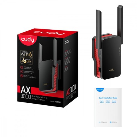 Cudy Wzmacniacz sygnału WiFi Mesh RE3000 AX3000 Cudy Wzmacniacz sygnału WiFi Mesh RE3000 AX3000