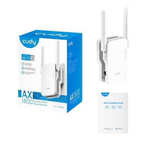 Cudy Wzmacniacz sygnału WiFi RE1800 Mesh AX1800 Cudy Wzmacniacz sygnału WiFi RE1800 Mesh AX1800