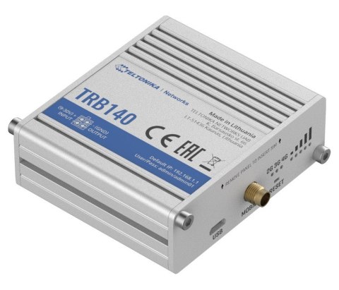 TELTONIKA Bramka LTE TRB140 (Cat 4), 3G, 2G, PoE, USB TELTONIKA Bramka LTE TRB140 (Cat 4), 3G, 2G, PoE, USB