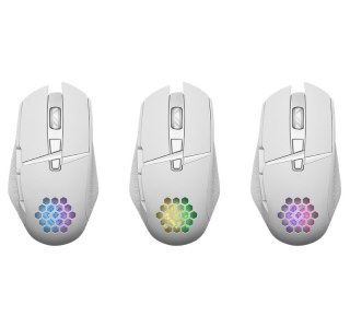 Defender Mysz gamingowa bezprzewodowa Glory GM-514 RGB 7P 1200/2400/3200 DPI biała