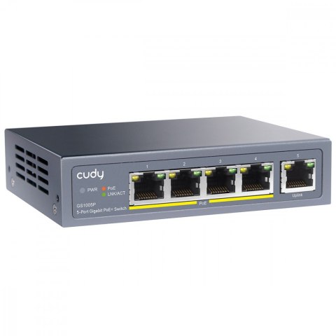 Cudy Przełącznik GS1005P Switch 5xGE (4xPoE+) 60W