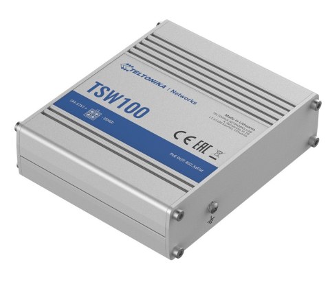 TELTONIKA Przełącznik przemysłowy TSW100 4xPoE+, 5xGigabit TELTONIKA Przełącznik przemysłowy TSW100 4xPoE+, 5xGigabit