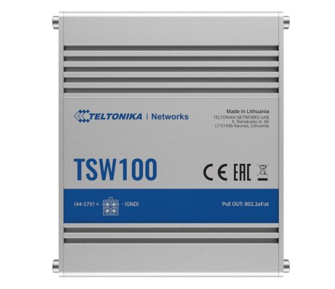 TELTONIKA Przełącznik przemysłowy TSW100 4xPoE+, 5xGigabit TELTONIKA Przełącznik przemysłowy TSW100 4xPoE+, 5xGigabit