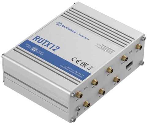 TELTONIKA Router LTE RUTX12 (Cat 6), WiFi, BLE, GNSS, Ethernet TELTONIKA Router LTE RUTX12 (Cat 6), WiFi, BLE, GNSS, Ethernet