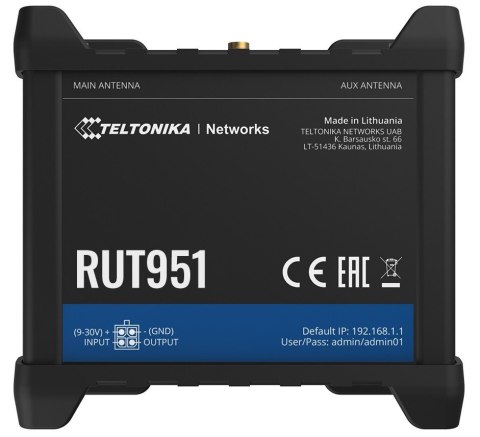 TELTONIKA Router LTE RUT951 (Cat4), 3G, 2G, WiFi, Ethernet TELTONIKA Router LTE RUT951 (Cat4), 3G, 2G, WiFi, Ethernet