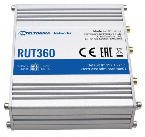 TELTONIKA Router RUT360 LTE Cat 6, 3G, WiFi, Ethernet TELTONIKA Router RUT360 LTE Cat 6, 3G, WiFi, Ethernet