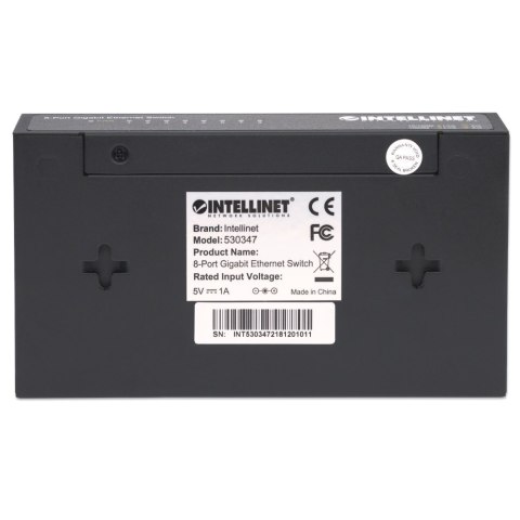 Intellinet Przełącznik Gigabit 8x 10/100/1000 Mbps RJ45 Desktop Metalowy Intellinet Przełącznik Gigabit 8x 10/100/1000 Mbps RJ45 Desktop Metalowy