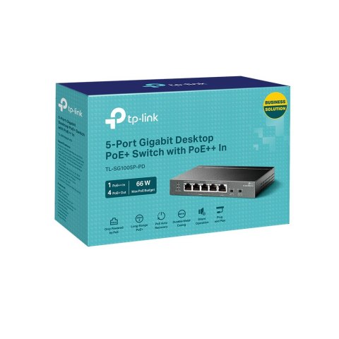 TP-LINK Przełącznik SG1005P-PD 5xGE (1xPoE++ 4xPoE+) TP-LINK Przełącznik SG1005P-PD 5xGE (1xPoE++ 4xPoE+)