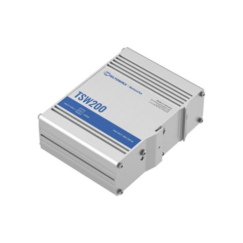 TELTONIKA Przełącznik przemysłowy TSW200 2xSFP 8xGigabit Ethernet 8xPoE+DIN TELTONIKA Przełącznik przemysłowy TSW200 2xSFP 8xGigabit Ethernet 8xPoE+DIN