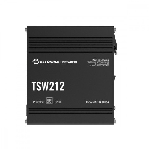 TELTONIKA Przełącznik zarządzalny przemysłowy TSW212 2xSFP 8xGbE L2/L3 TELTONIKA Przełącznik zarządzalny przemysłowy TSW212 2xSFP 8xGbE L2/L3