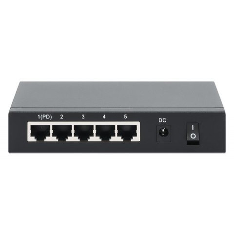 Intellinet Switch Gigabit 5xPoE Passthrough zasilany PoE lub AC,68W