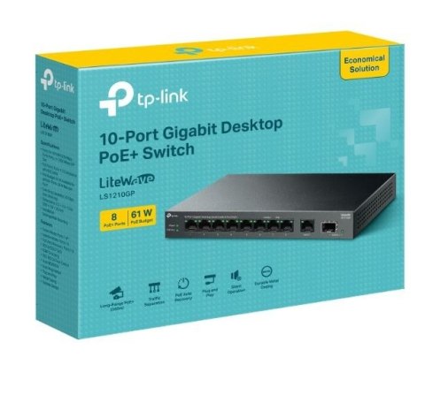 TP-LINK Przełącznik LS1210GP 10xGE PoE+ TP-LINK Przełącznik LS1210GP 10xGE PoE+
