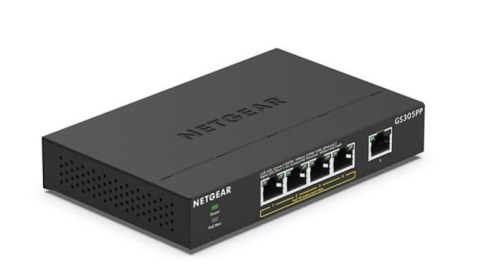 Netgear Przełącznik niezarządzalny GS305PP-300EUS 5PT POE/POE+ GIGE Netgear Przełącznik niezarządzalny GS305PP-300EUS 5PT POE/POE+ GIGE