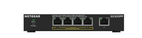Netgear Przełącznik niezarządzalny GS305PP-300EUS 5PT POE/POE+ GIGE Netgear Przełącznik niezarządzalny GS305PP-300EUS 5PT POE/POE+ GIGE