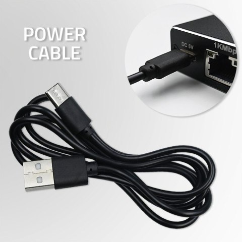 Qoltec Rozdzielacz Splitter mini SWITCH 1x2 port RJ45 | 1000Mbps | USB-C| Aluminium Qoltec Rozdzielacz Splitter mini SWITCH 1x2 port RJ45 | 1000Mbps | USB-C| Aluminium
