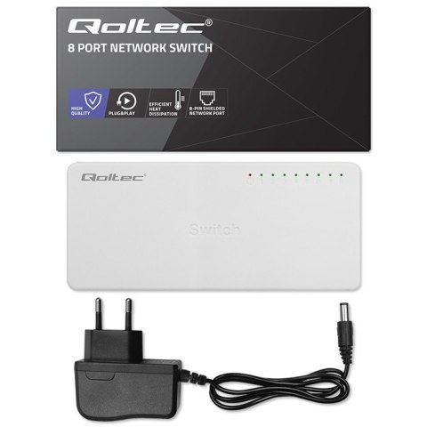 Qoltec SWITCH przełącznik sieciowy 8 x port RJ45 | 100Mbps | Fast Ethernet | LAN Qoltec SWITCH przełącznik sieciowy 8 x port RJ45 | 100Mbps | Fast Ethernet | LAN