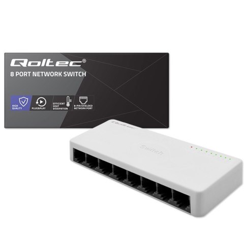 Qoltec SWITCH przełącznik sieciowy 8 x port RJ45 | 100Mbps | Fast Ethernet | LAN Qoltec SWITCH przełącznik sieciowy 8 x port RJ45 | 100Mbps | Fast Ethernet | LAN