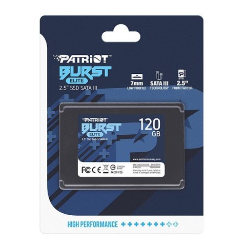 Patriot Dysk SSD 120GB Burst Elite 450/320MB/s SATA III 2.5 Patriot Dysk SSD 120GB Burst Elite 450/320MB/s SATA III 2.5