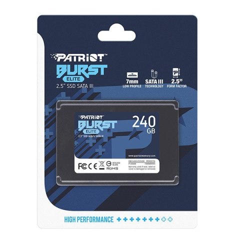 Patriot Dysk SSD 240GB Burst Elite 450/320MB/s SATA III 2.5 Patriot Dysk SSD 240GB Burst Elite 450/320MB/s SATA III 2.5