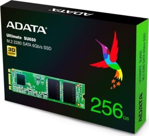 Adata Dysk SSD Ultimate SU650 256GB M.2 TLC 3D 2280 SATA Adata Dysk SSD Ultimate SU650 256GB M.2 TLC 3D 2280 SATA