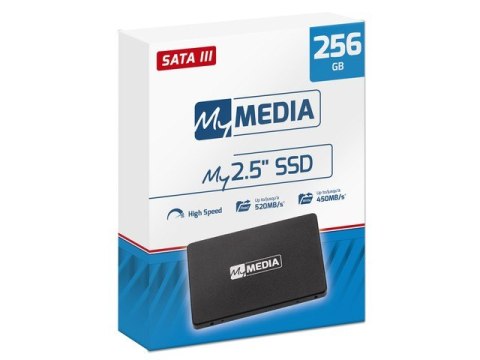 Verbatim My Media Dysk SSD wewnętrzny 256GB 2,5 cala Sata III Czarny Verbatim My Media Dysk SSD wewnętrzny 256GB 2,5 cala Sata III Czarny