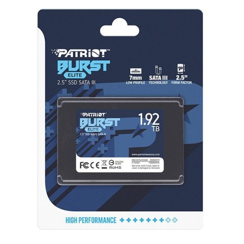 Patriot SSD 1920GB Burst Elite 450/320MB/s SATA III 2.5 Patriot SSD 1920GB Burst Elite 450/320MB/s SATA III 2.5