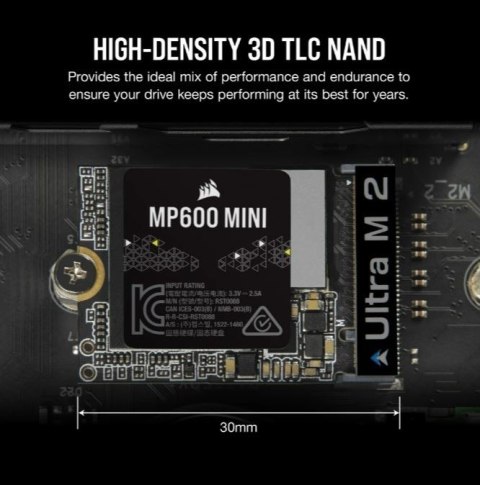 Corsair Dysk SSD 1TB MP600 MINI 4800/4800 MB/s PCIe Gen 4.0 x4 M.2 2230 Corsair Dysk SSD 1TB MP600 MINI 4800/4800 MB/s PCIe Gen 4.0 x4 M.2 2230