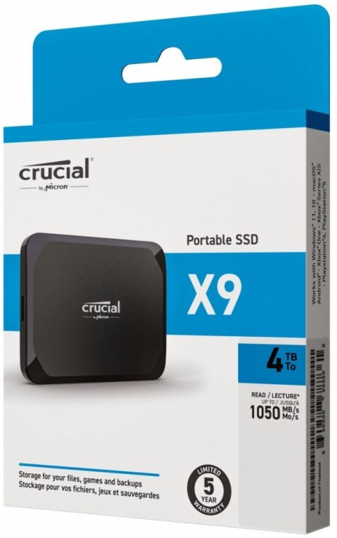 Crucial Dysk SSD X9 4TB USB-C 3.2 Gen2 Crucial Dysk SSD X9 4TB USB-C 3.2 Gen2