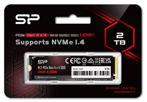 Silicon Power Dysk SSD UD90 2TB PCIe M.2 2280 NVMe Gen 4x4 5000/4800 MB/s Silicon Power Dysk SSD UD90 2TB PCIe M.2 2280 NVMe Gen 4x4 5000/4800 MB/s