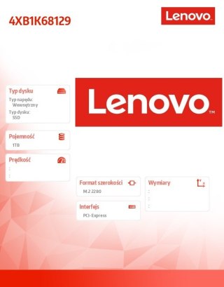 Lenovo Dysk SSD 1TB Performance PCIe Gen4 M.2 2280