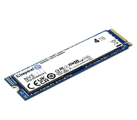 Kingston Dysk SSD NV3 4TB M.2 2280 PCI-e 4.0 NVMe 6000/5000 Kingston Dysk SSD NV3 4TB M.2 2280 PCI-e 4.0 NVMe 6000/5000