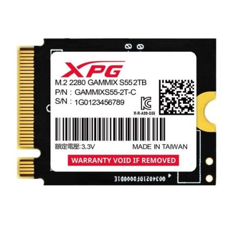 Adata Dysk SSD XPG GAMMIX S55 2TB PCIe 4x4 5/3.2GB/s M2230 Adata Dysk SSD XPG GAMMIX S55 2TB PCIe 4x4 5/3.2GB/s M2230