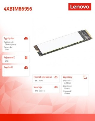 Lenovo Dysk SSD 2TB Performance PCIe Gen4 M.2 2280 4XB1M86956