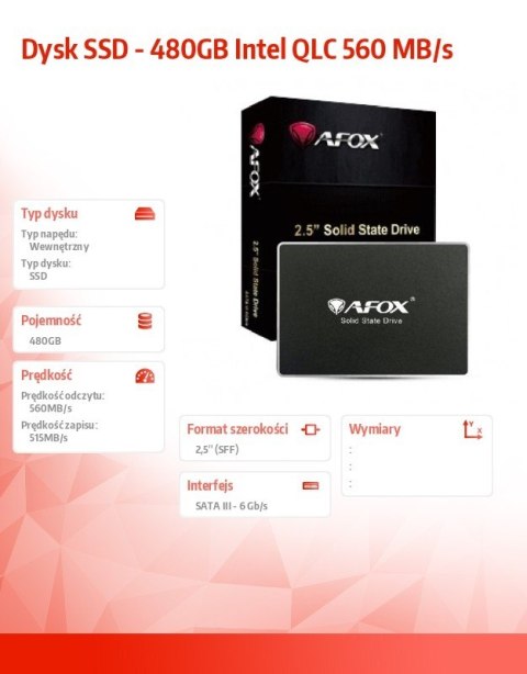AFOX Dysk SSD - 480GB Intel QLC 560 MB/s AFOX Dysk SSD - 480GB Intel QLC 560 MB/s