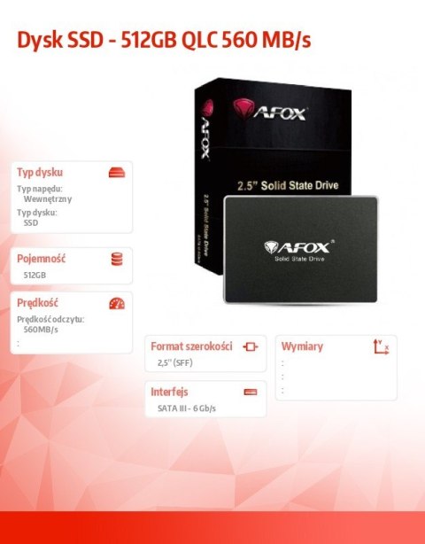 AFOX Dysk SSD - 512GB QLC 560 MB/s AFOX Dysk SSD - 512GB QLC 560 MB/s