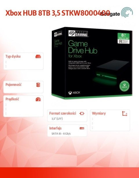 Seagate Hub Xbox 8TB 3,5 STKW8000400